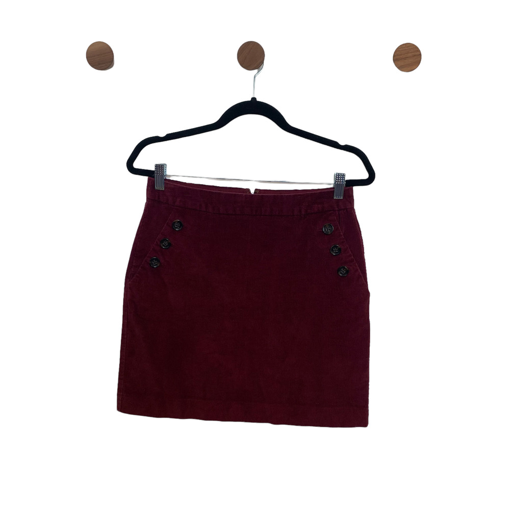 Banana Republic Womens Mini Skirt Size 4 Cotton Dark Wine